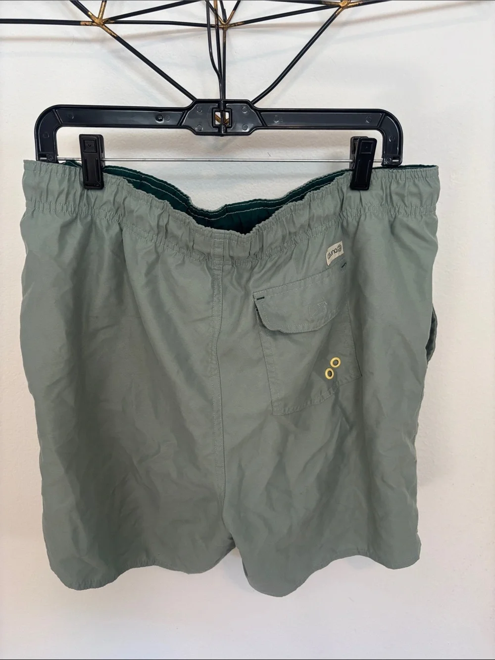 Laguna B Men's Olive Swim Trunks with Rope Drawstring